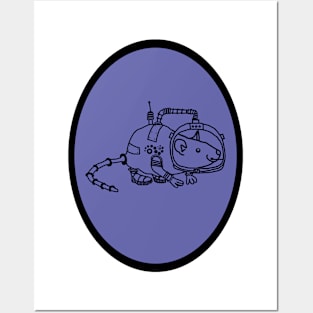 Space Rat Sci Fi Astronaut Oval Posters and Art